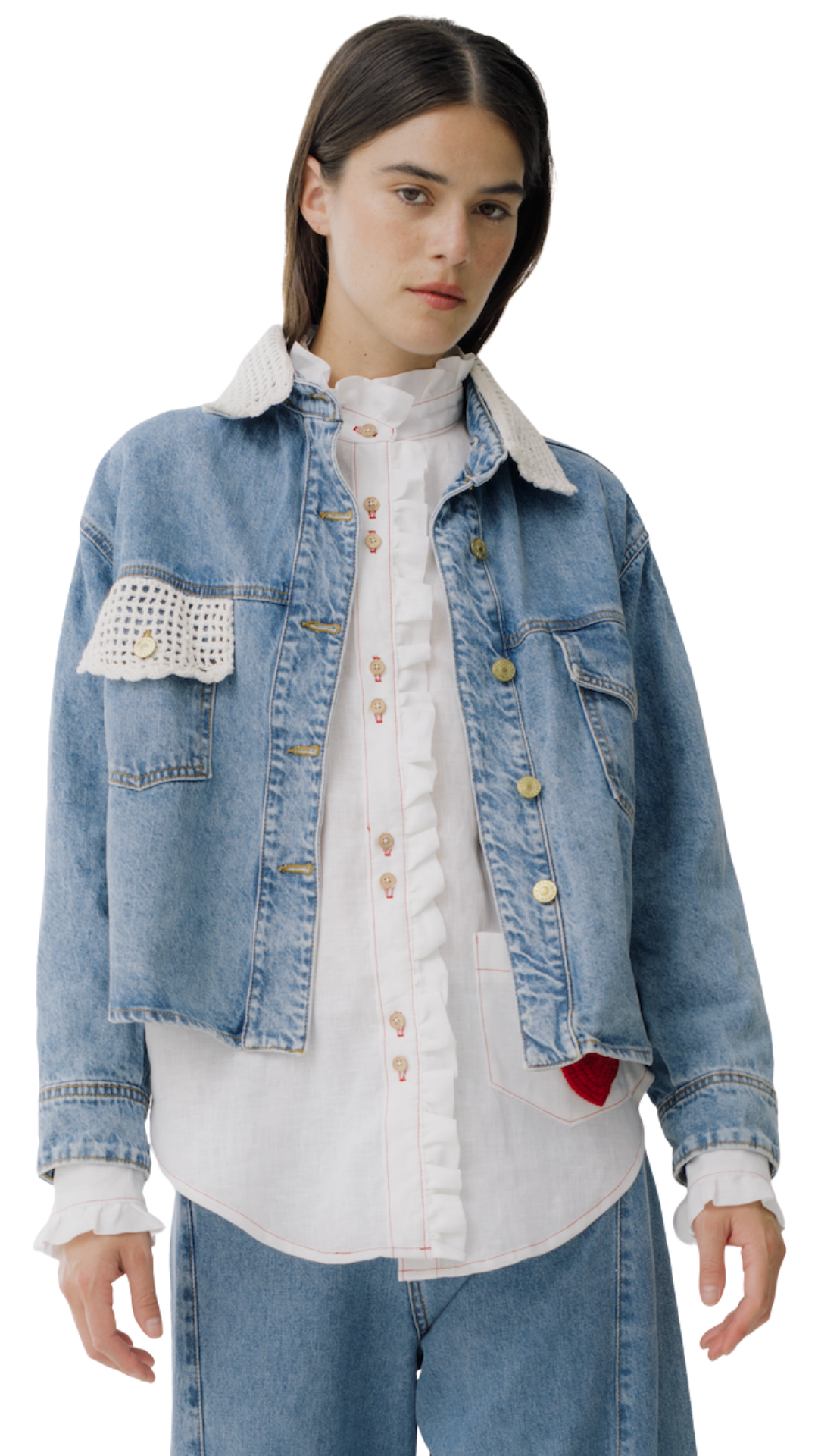 Couro Crochet Jean Jacket