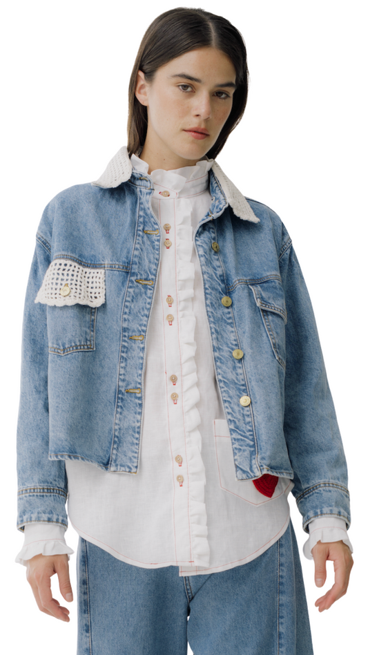 Couro Crochet Jean Jacket