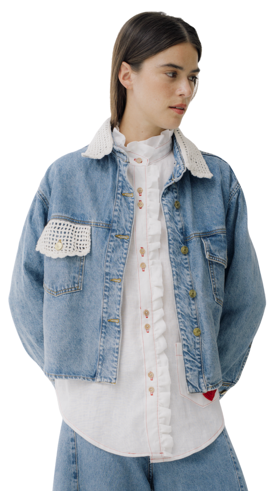 Couro Crochet Jean Jacket
