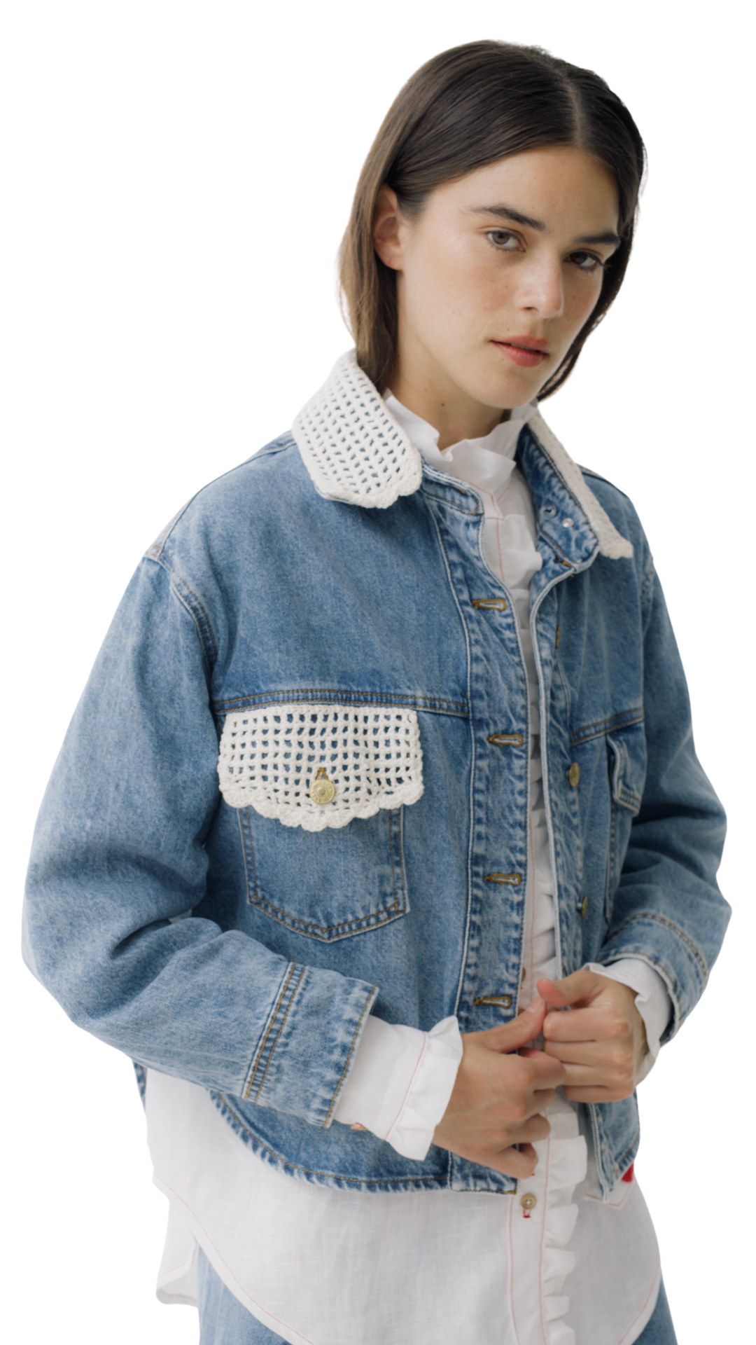 Couro Crochet Jean Jacket