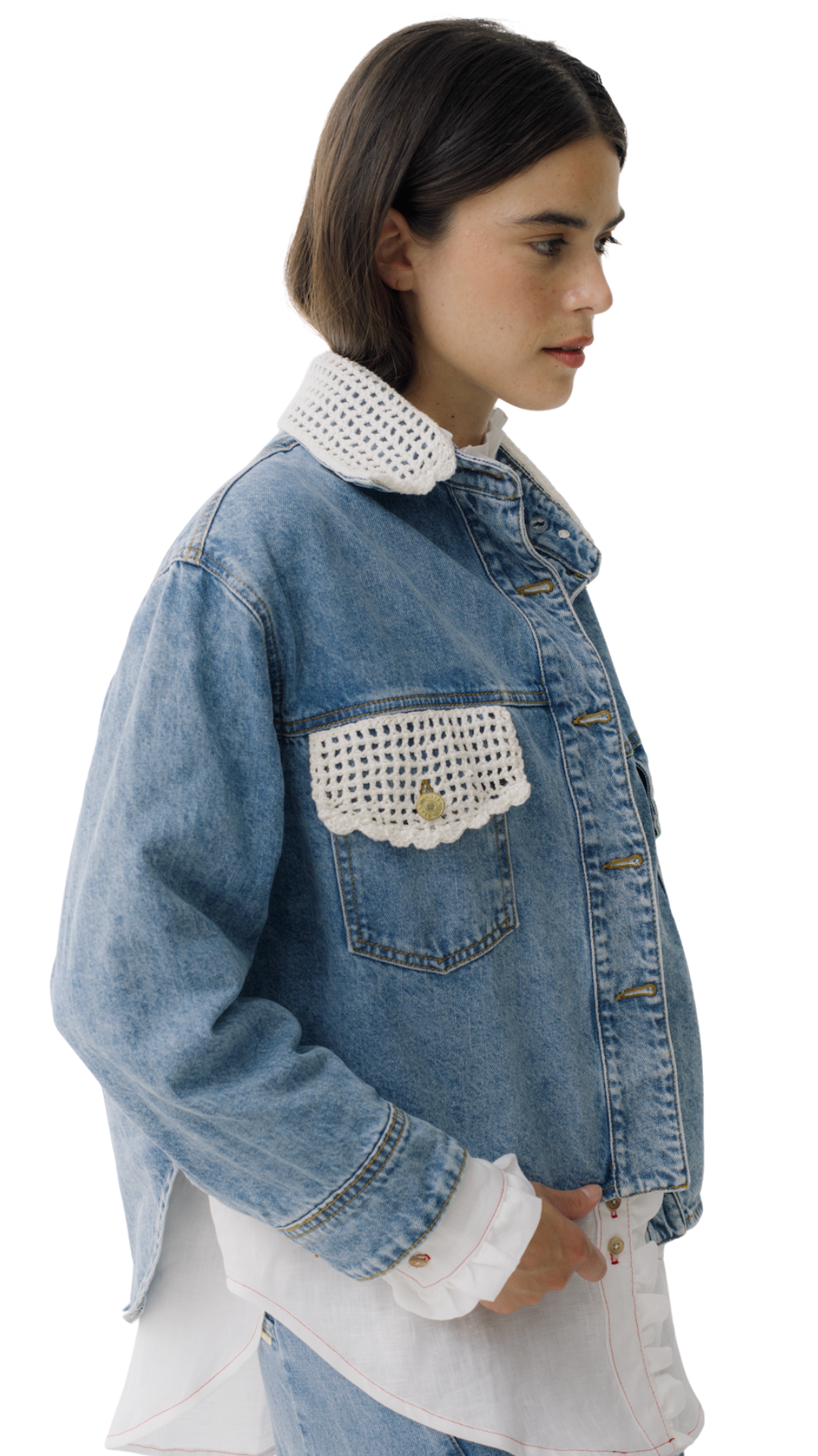 Couro Crochet Jean Jacket