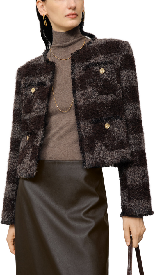 Dark Maroon Striped Military Jacket