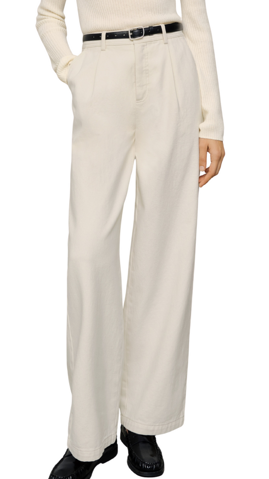 Off White Belted Pleated Trouser