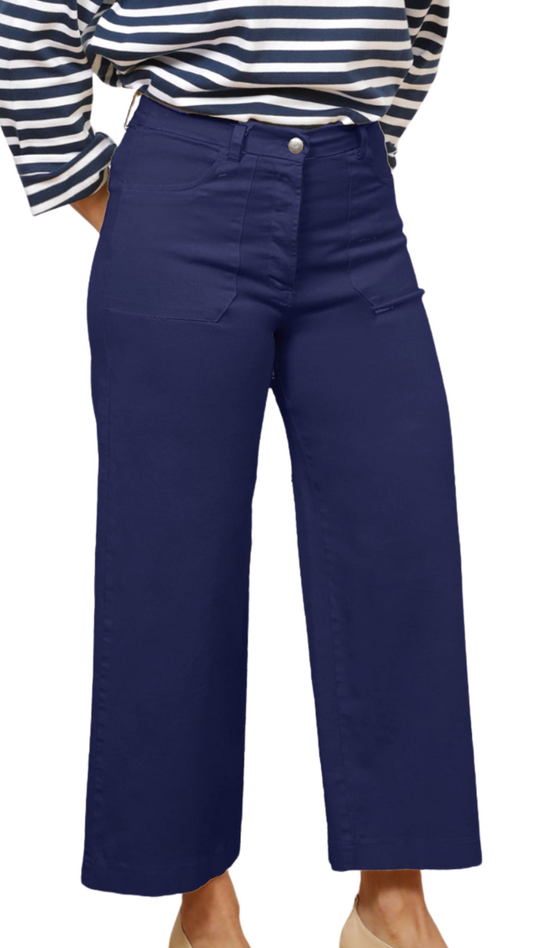 Simone Wide Crop Jeans - Plum
