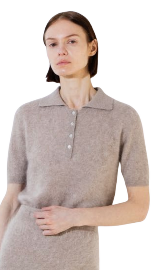 Taupe Brushed Cashmere Polo