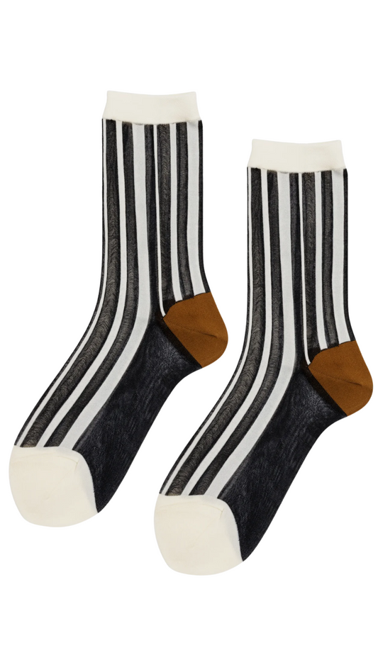 Verona Black Sheer Crew Sock