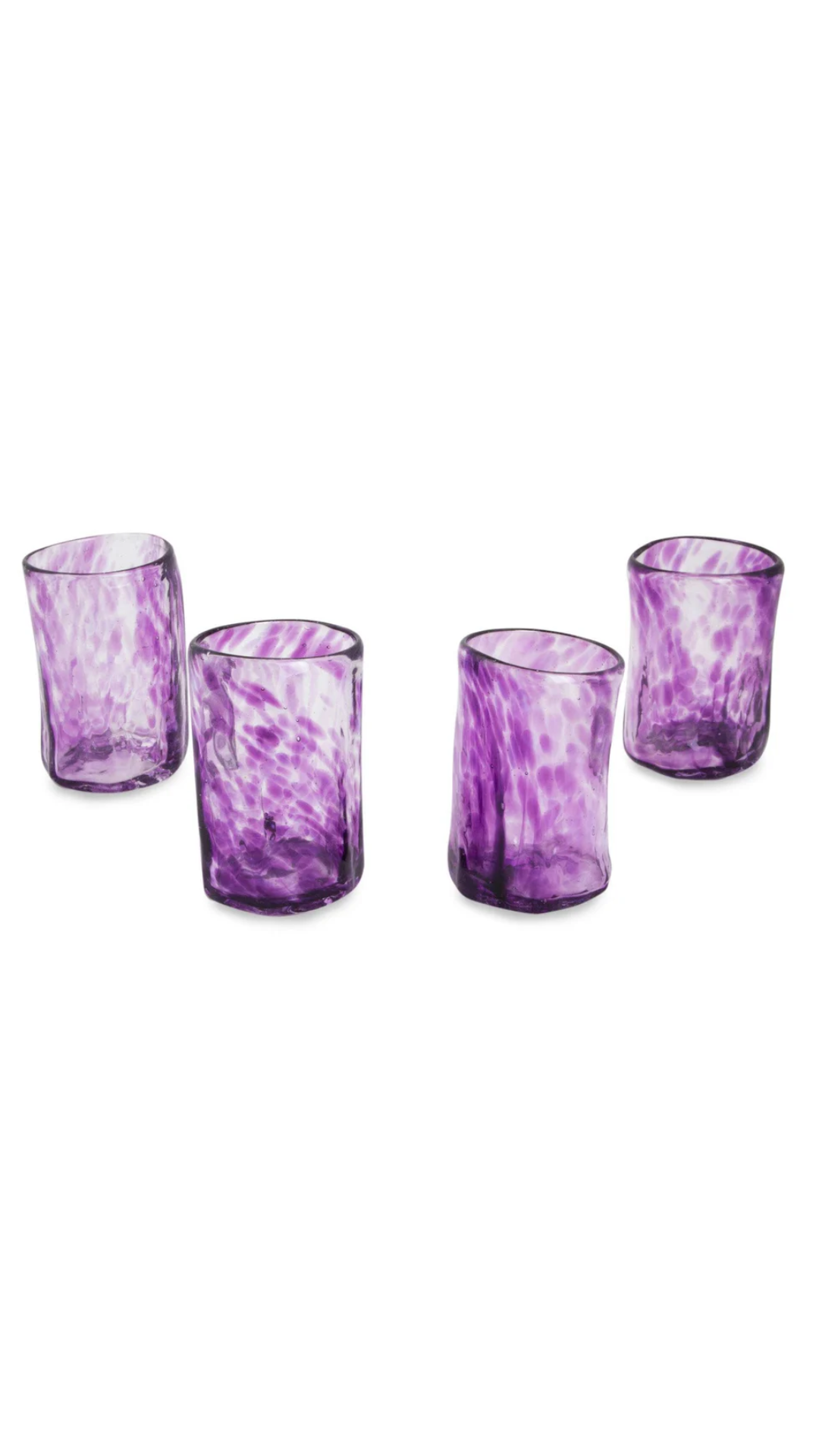 Lilac Mist Blown Glass Shot Glasses S/4