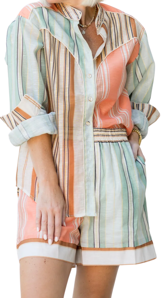 Liana Striped Shorts Set