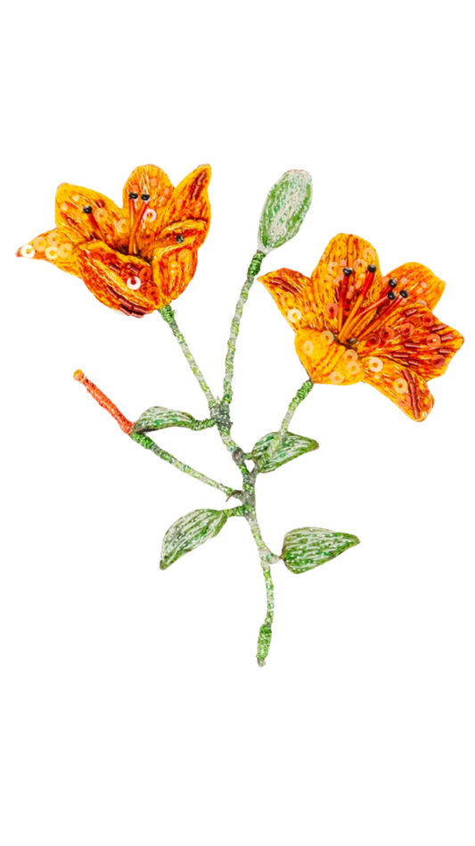 Orange Lily Brooch