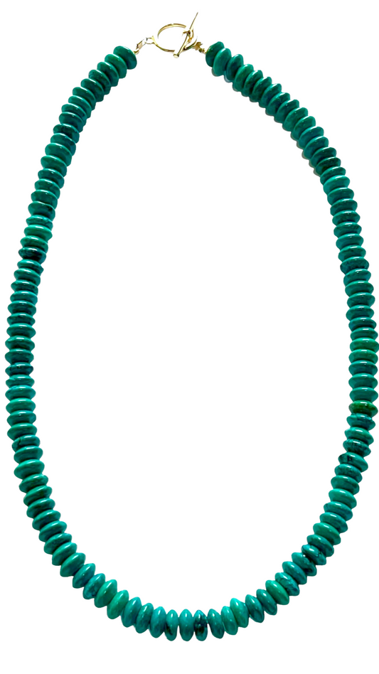 Teal Disk Necklace