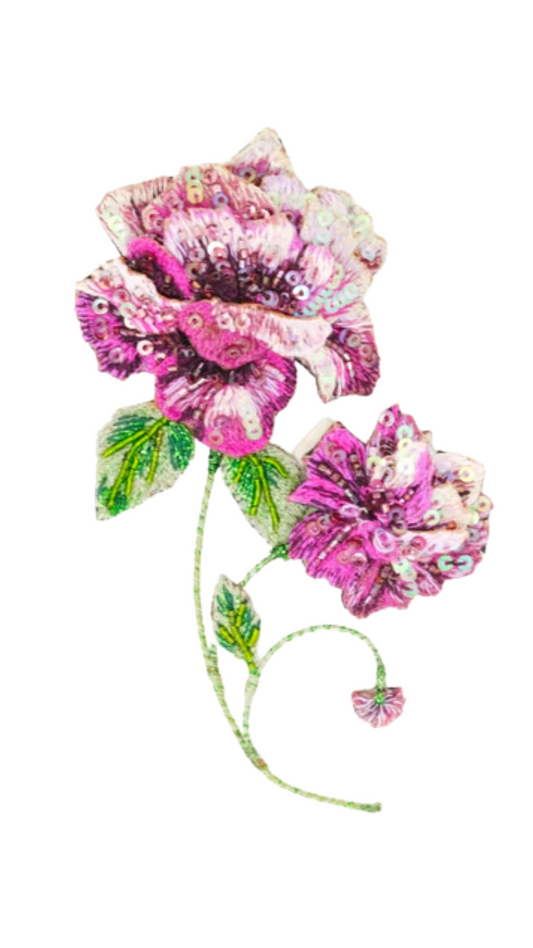 TL-B-738 Purple Peony Brooch