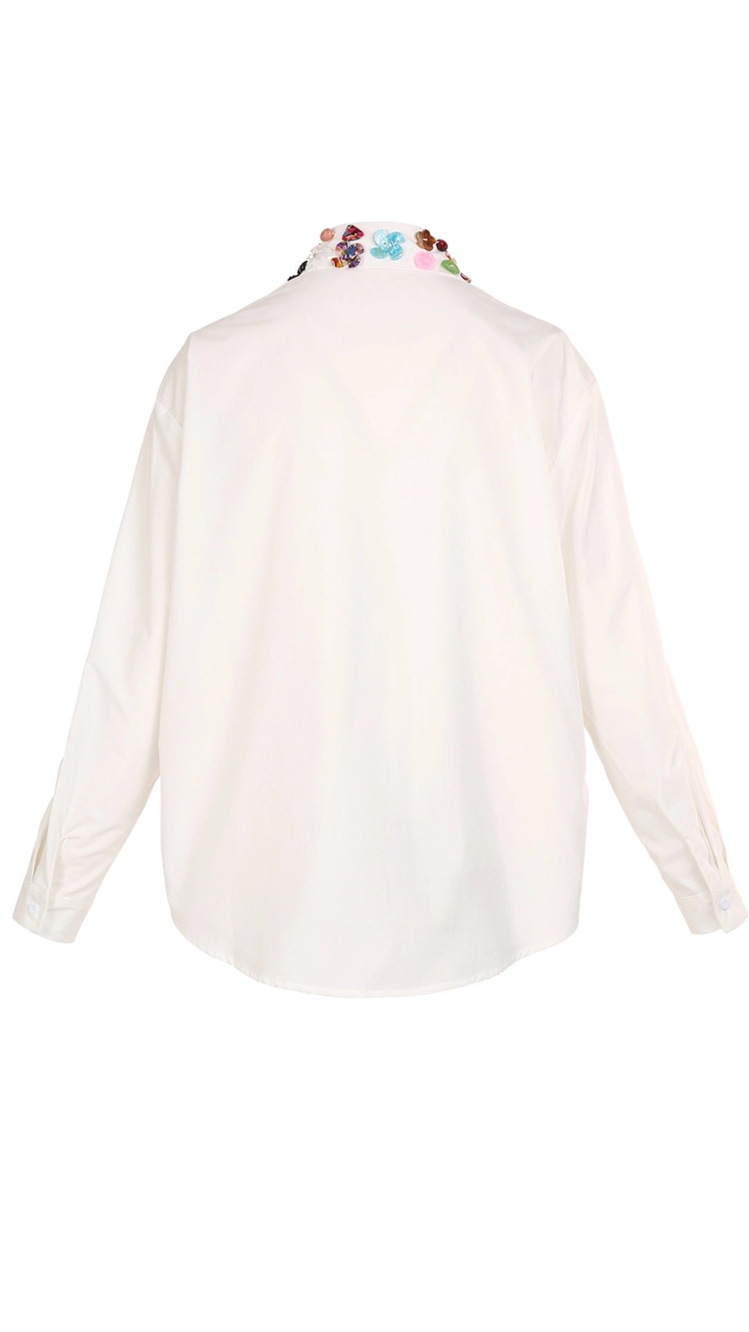 Abstract Beaded Collar Top