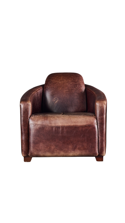 B487 Pair of Art Deco Leather Armchairs