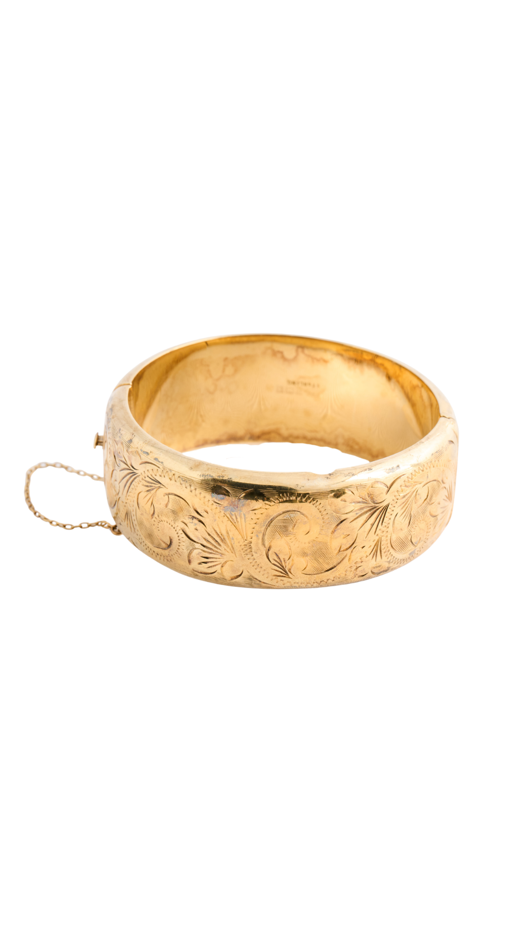 Gold Bangle -Etched