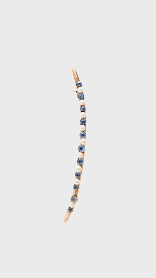 Crescent Moon Pearl Pin