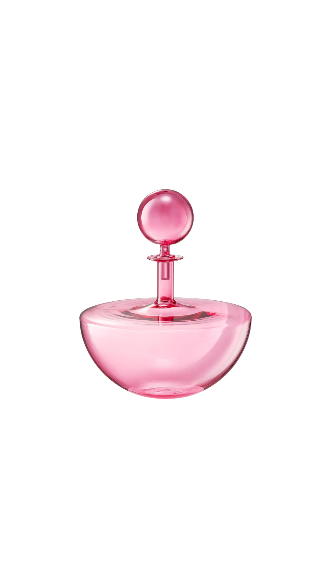 Blush Pink Low Arc Glass Wine Decanter Handblown