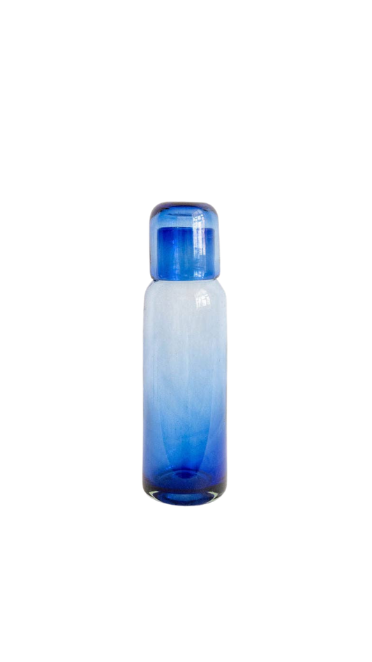 Handblown Glass Bedside Carafe - Cobalt Blue