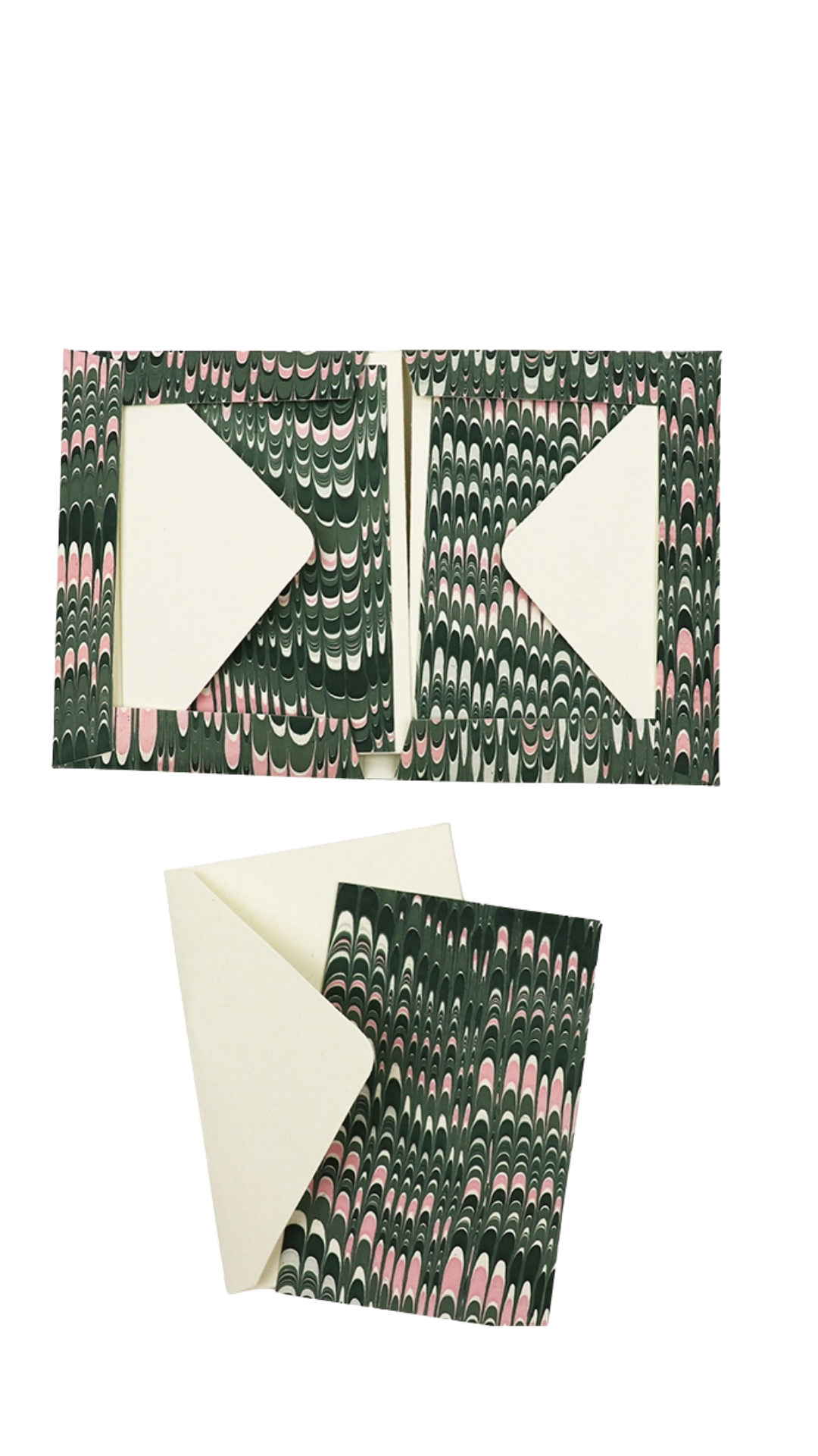 Marbled Greeting Card Set - Green Mountains