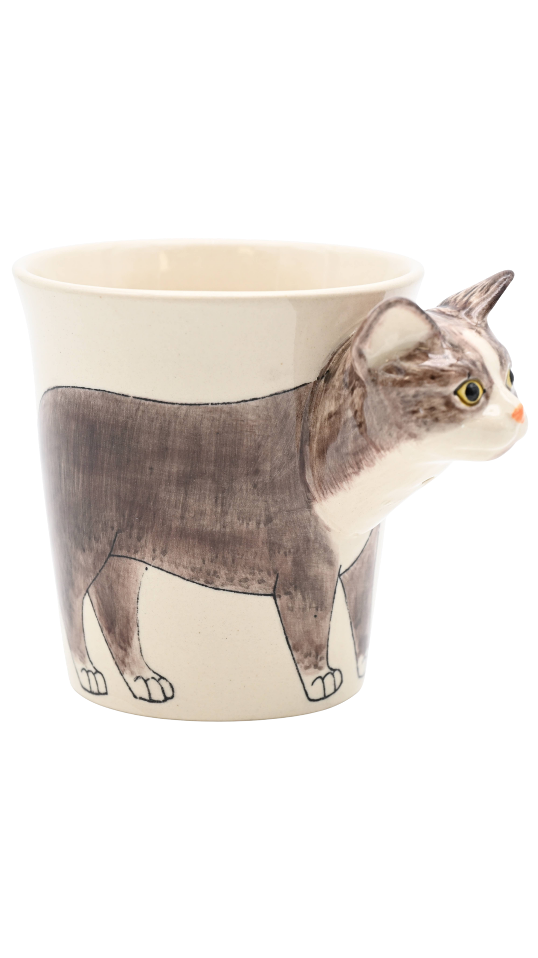 Gray and White Cat Mug 10 Oz