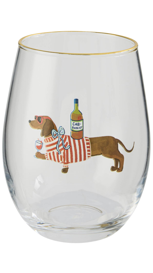 Stemless GR Wine Glass - HH Dachshund