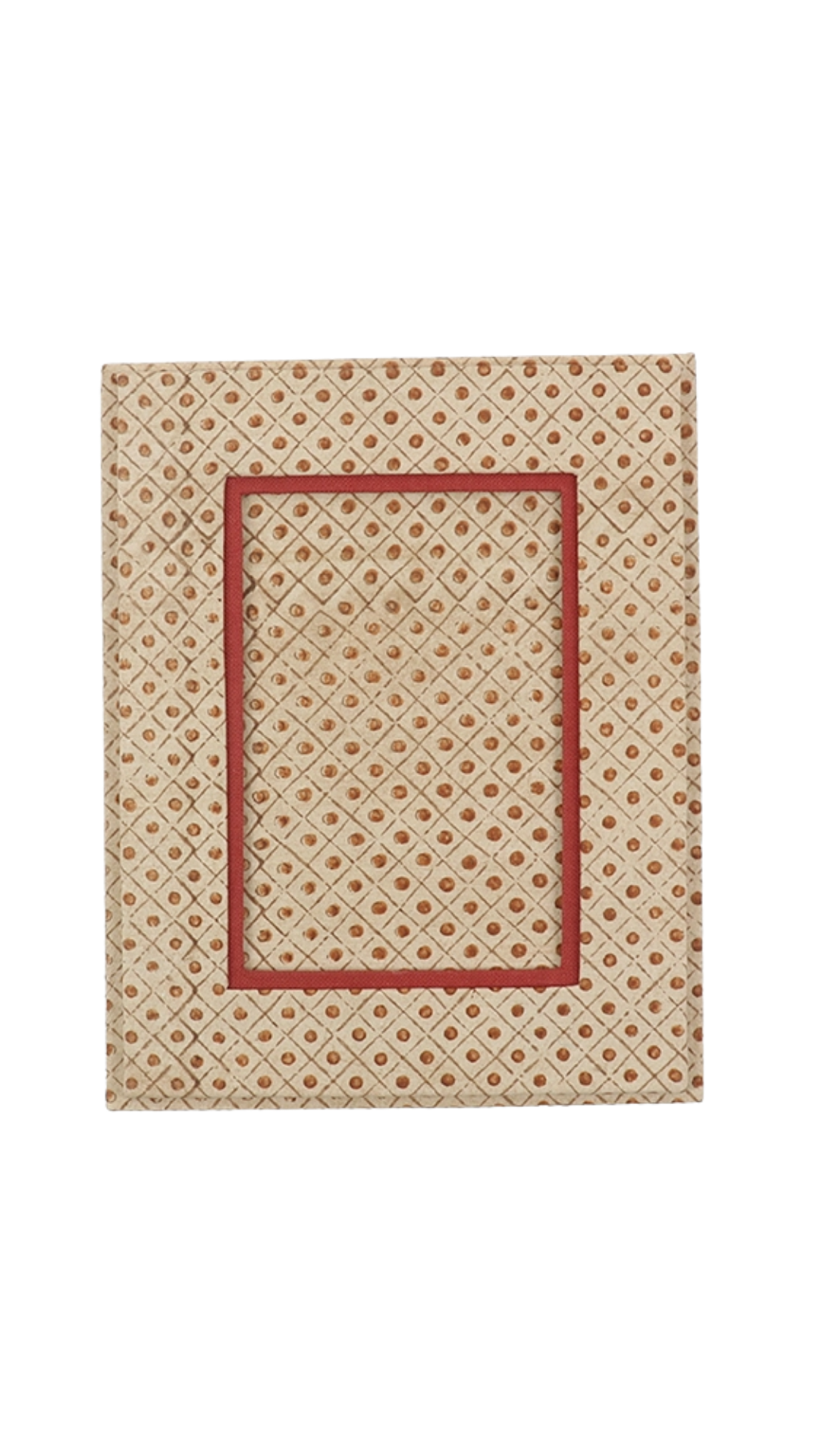 Block Printed Table Top Frame - Ochre Dot & Grid