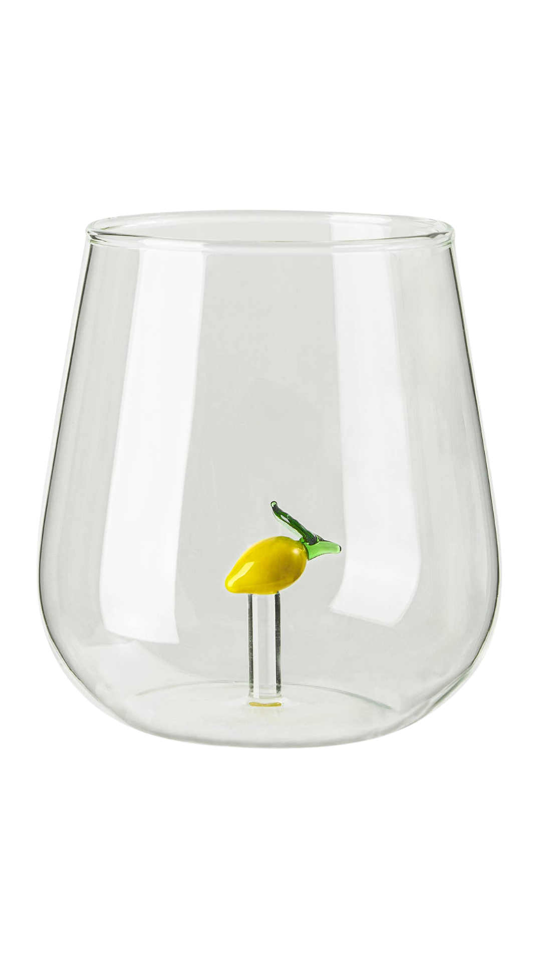 Stemless Wine Glass - Lemon Icon