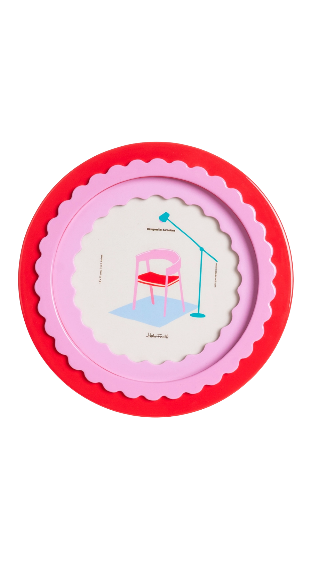 Round Glossy Red Photo Frame