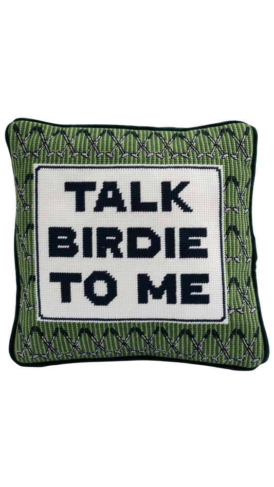 Talk Birdie To Me Needlepoint Pillow