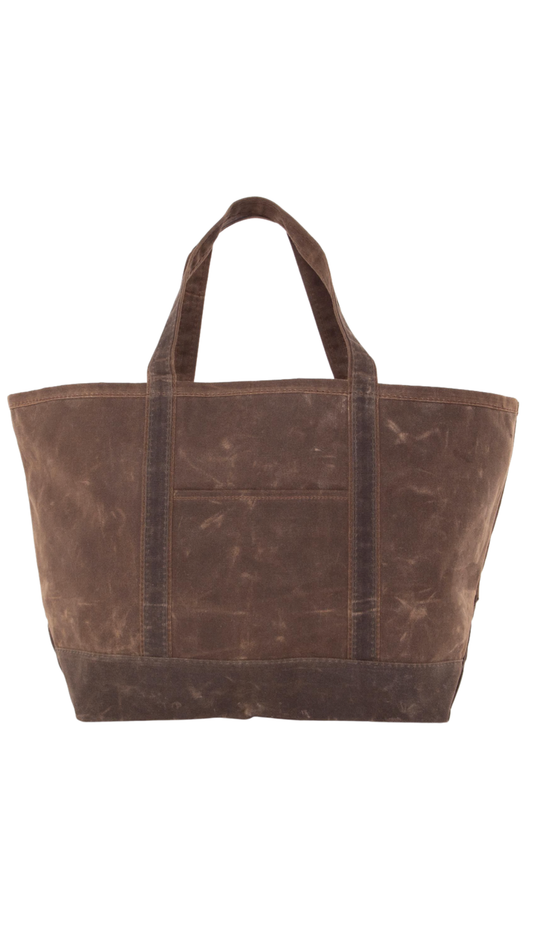 Khaki Waxed Large Classic Tote