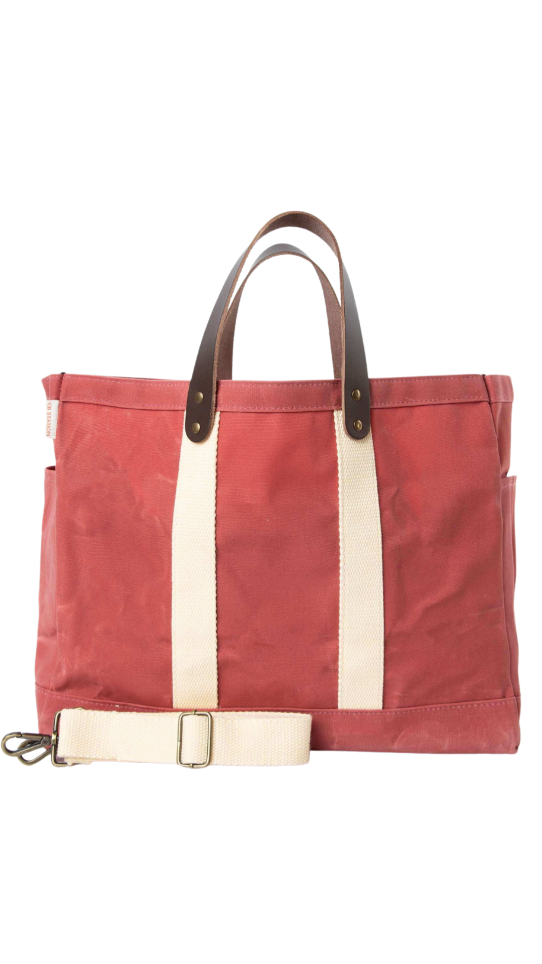 Nautical Red Waxed Commute Tote