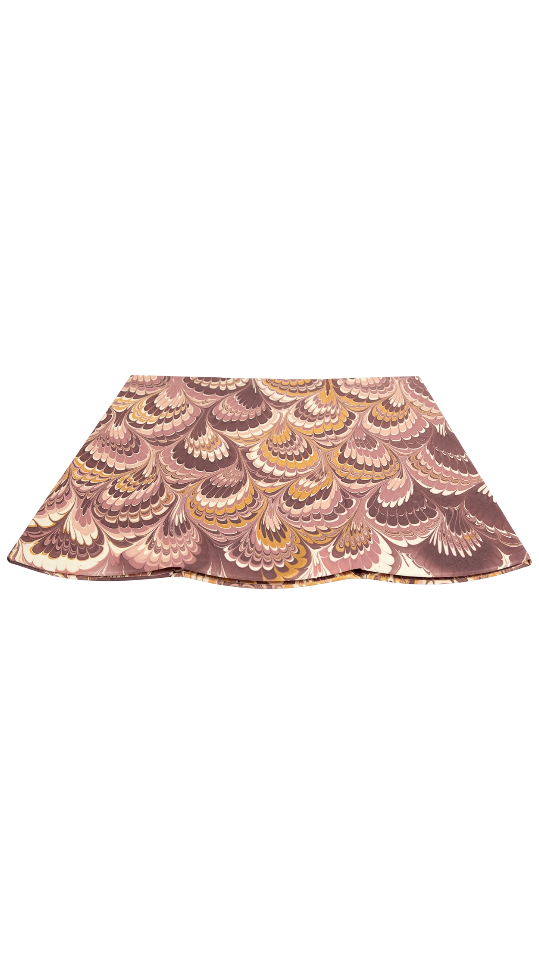 Marbled Scalloped Collapsible Basket - Burgundy Gold Peacock