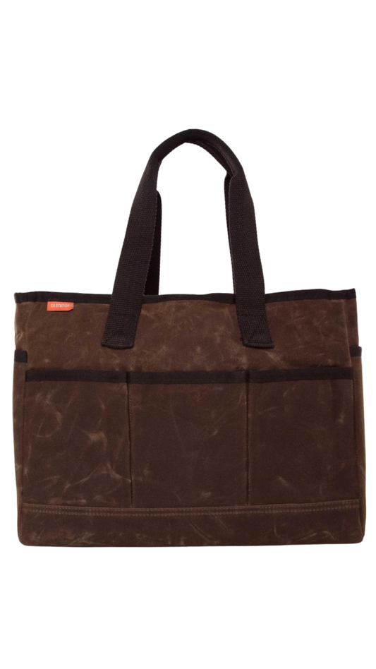 Khaki Waxed Utility Tote