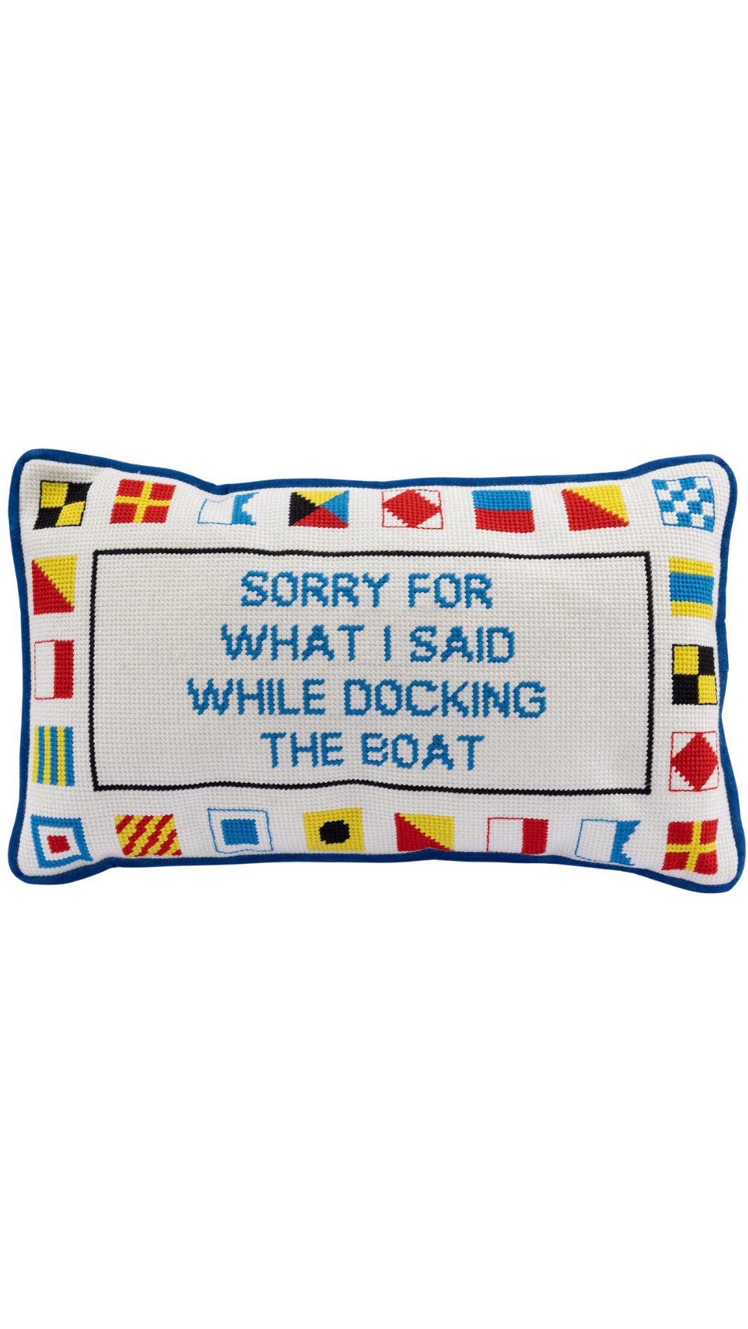 Docking The Boat Needlepoint Pillow
