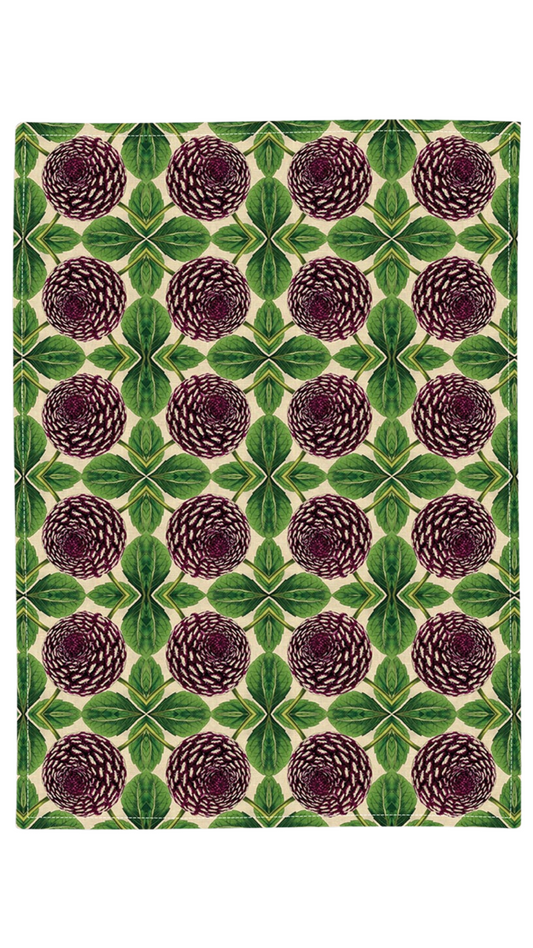 Purple Dahlia Tea Towel