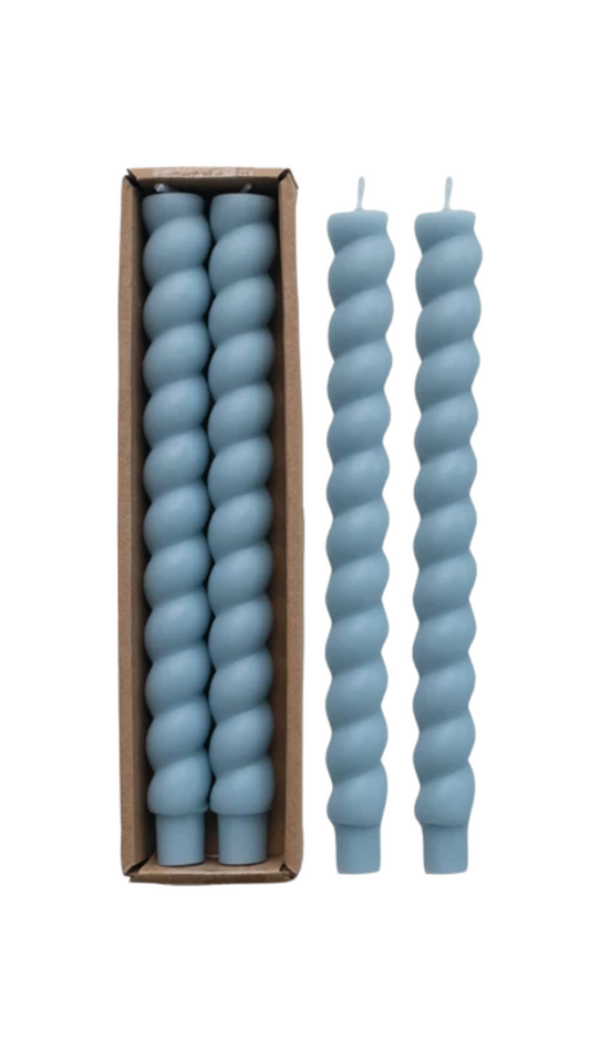CD2218 Blue Taper Candles S/2