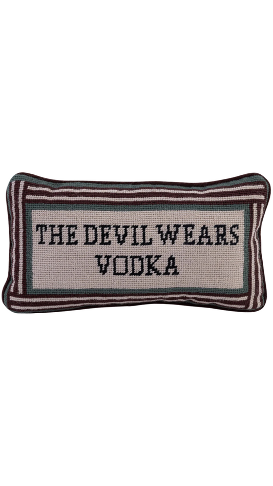 Devil Wears Vodka Pillow