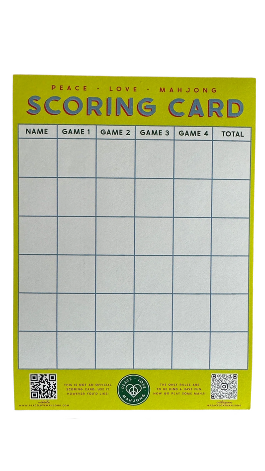 Mahjong Scoring Notepad | Chartreuse