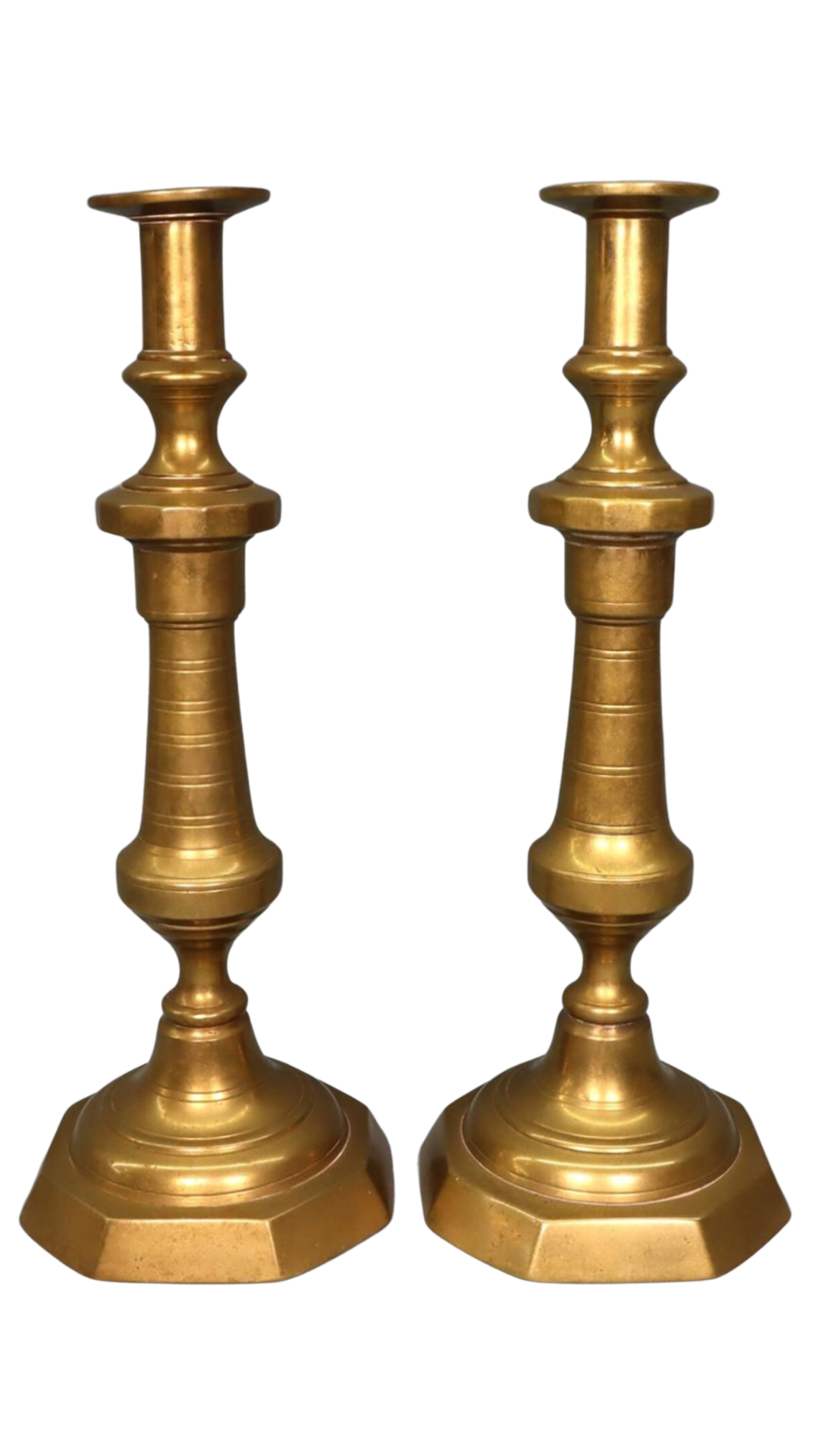 336 Large Pair Brass Candlesticks