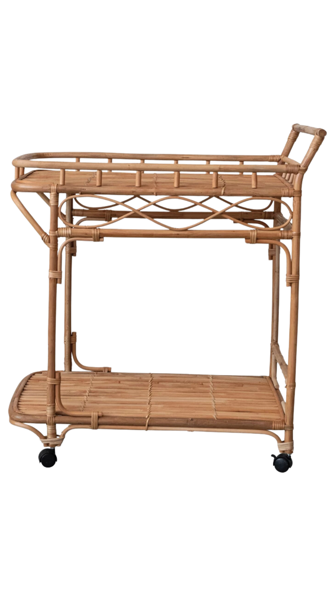 DF8386 Rattan 2-Tier Bar Cart