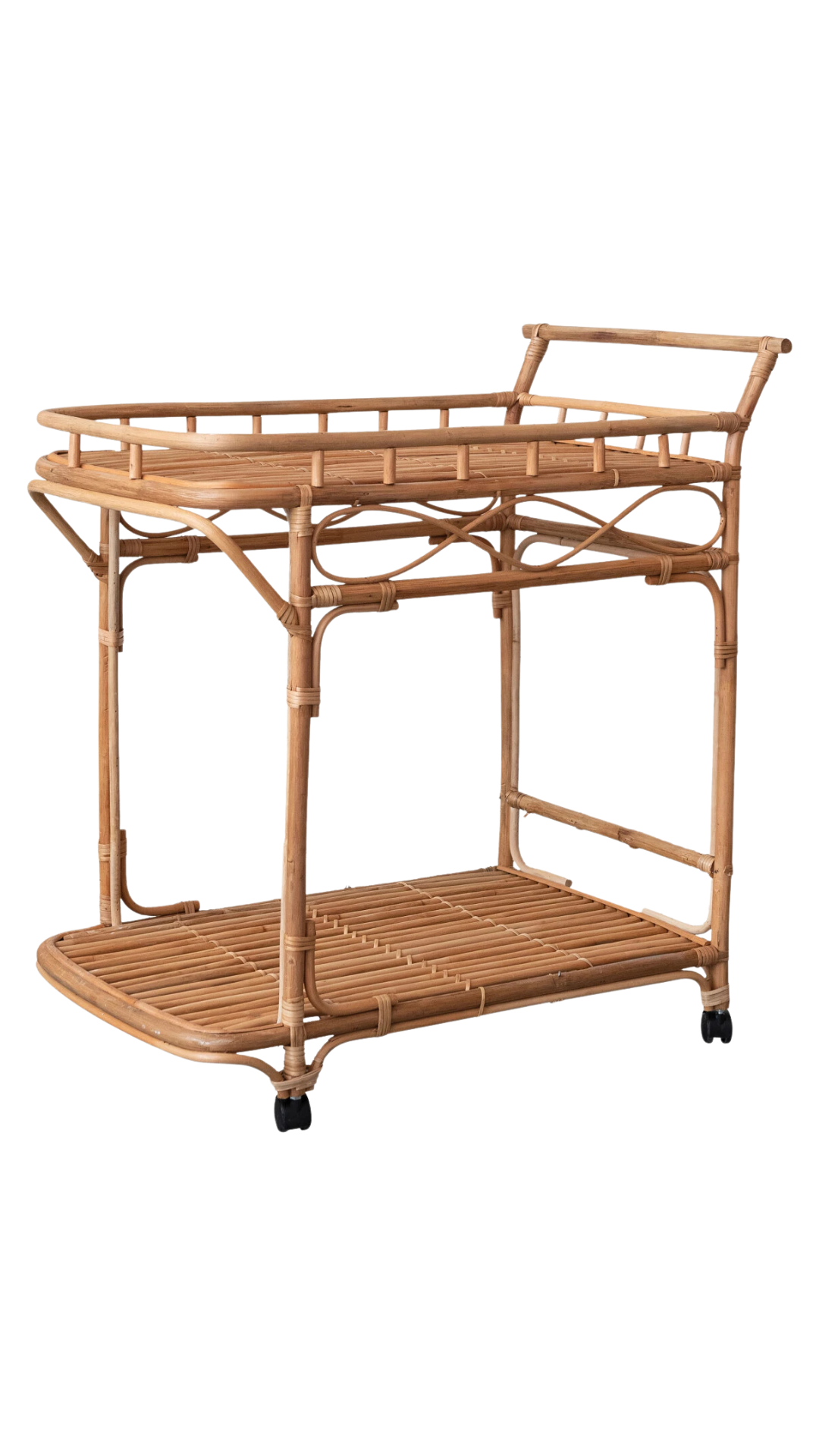 DF8386 Rattan 2-Tier Bar Cart