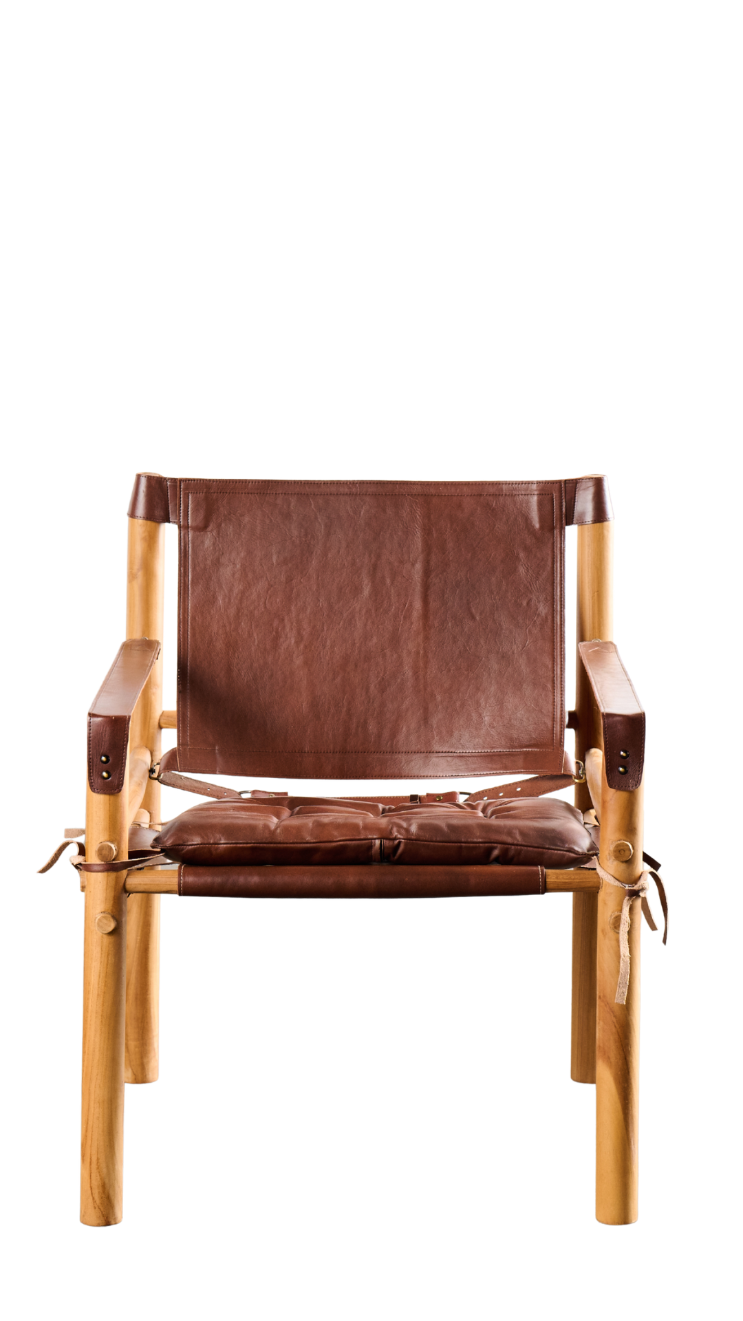 INDO3 Andini Leather Armchair Carmel/Chocolate