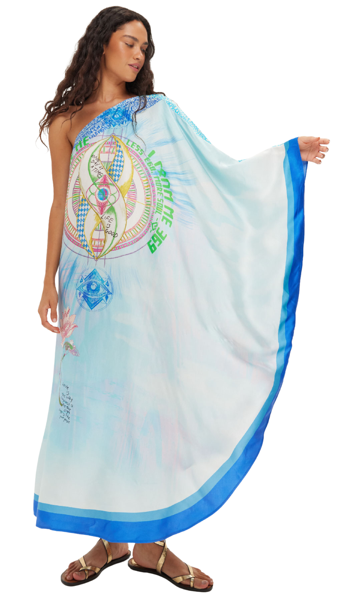 Sol Runic Whisper Slip Dress