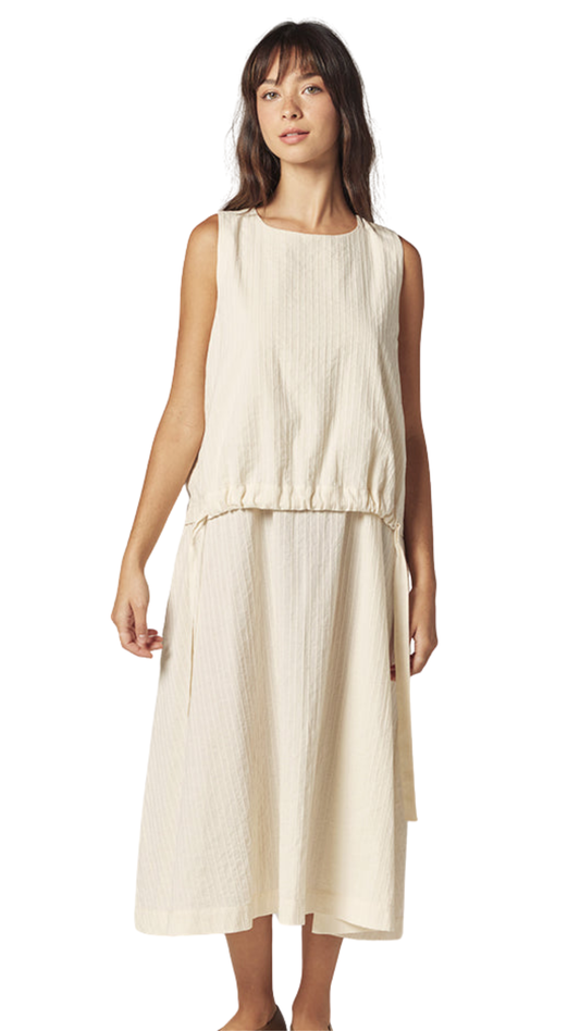 Ecro Waist Tie Midi Dress