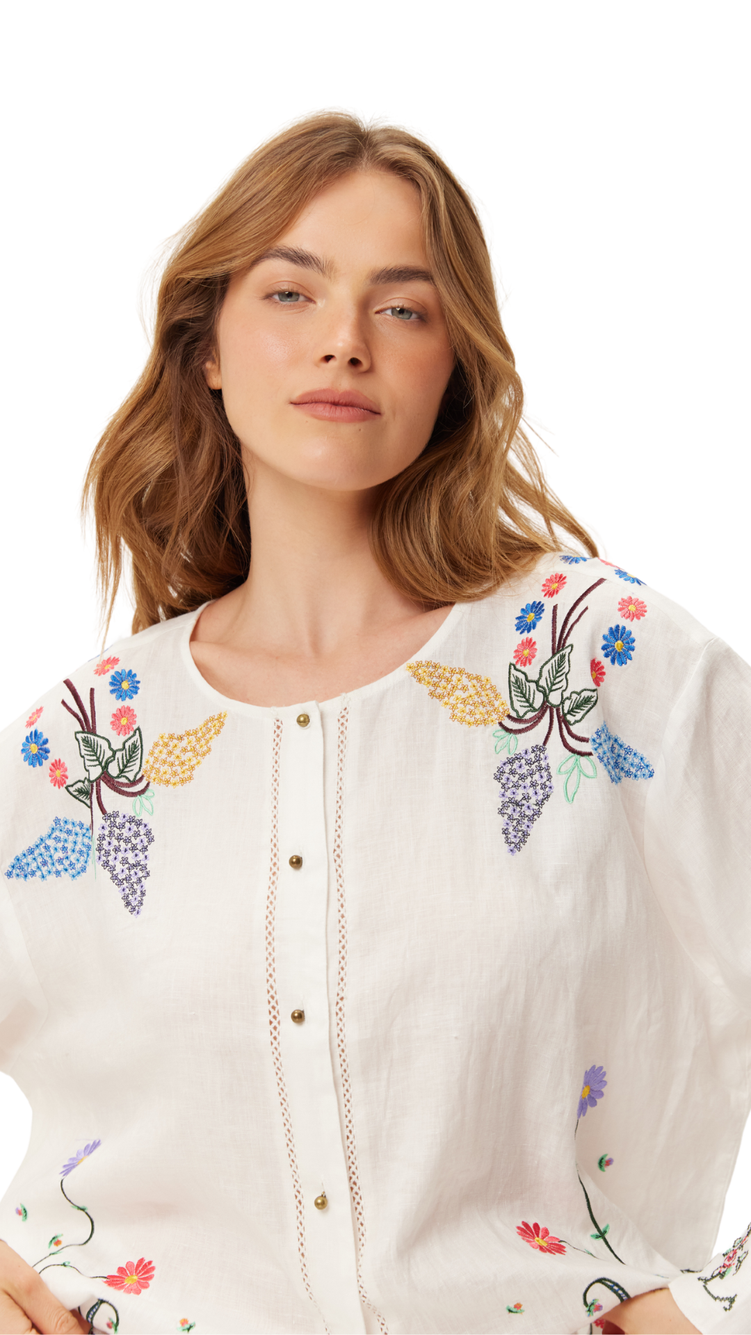 Helena Embroidered Linen Shirt