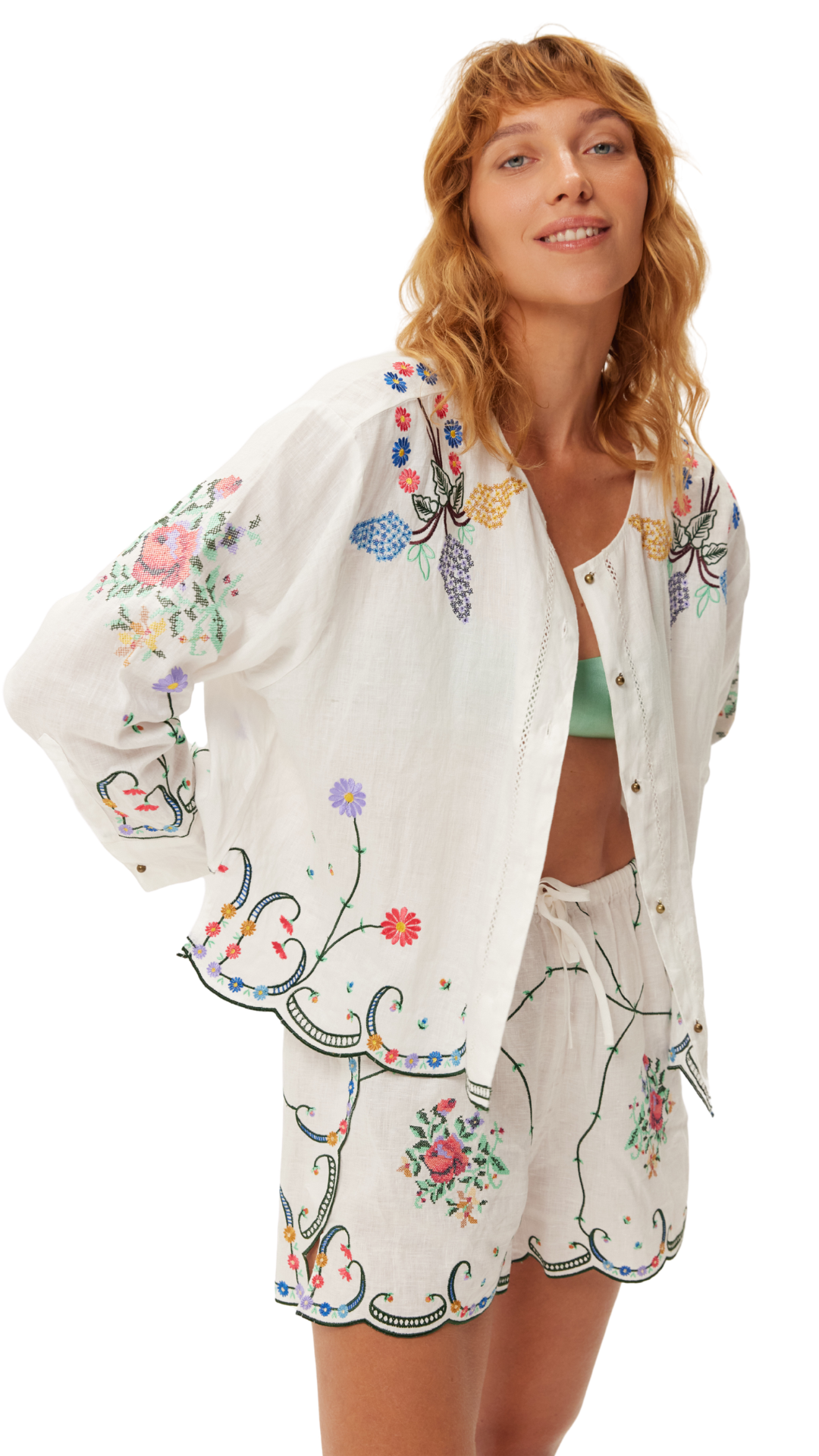 Helena Embroidered Linen Shirt