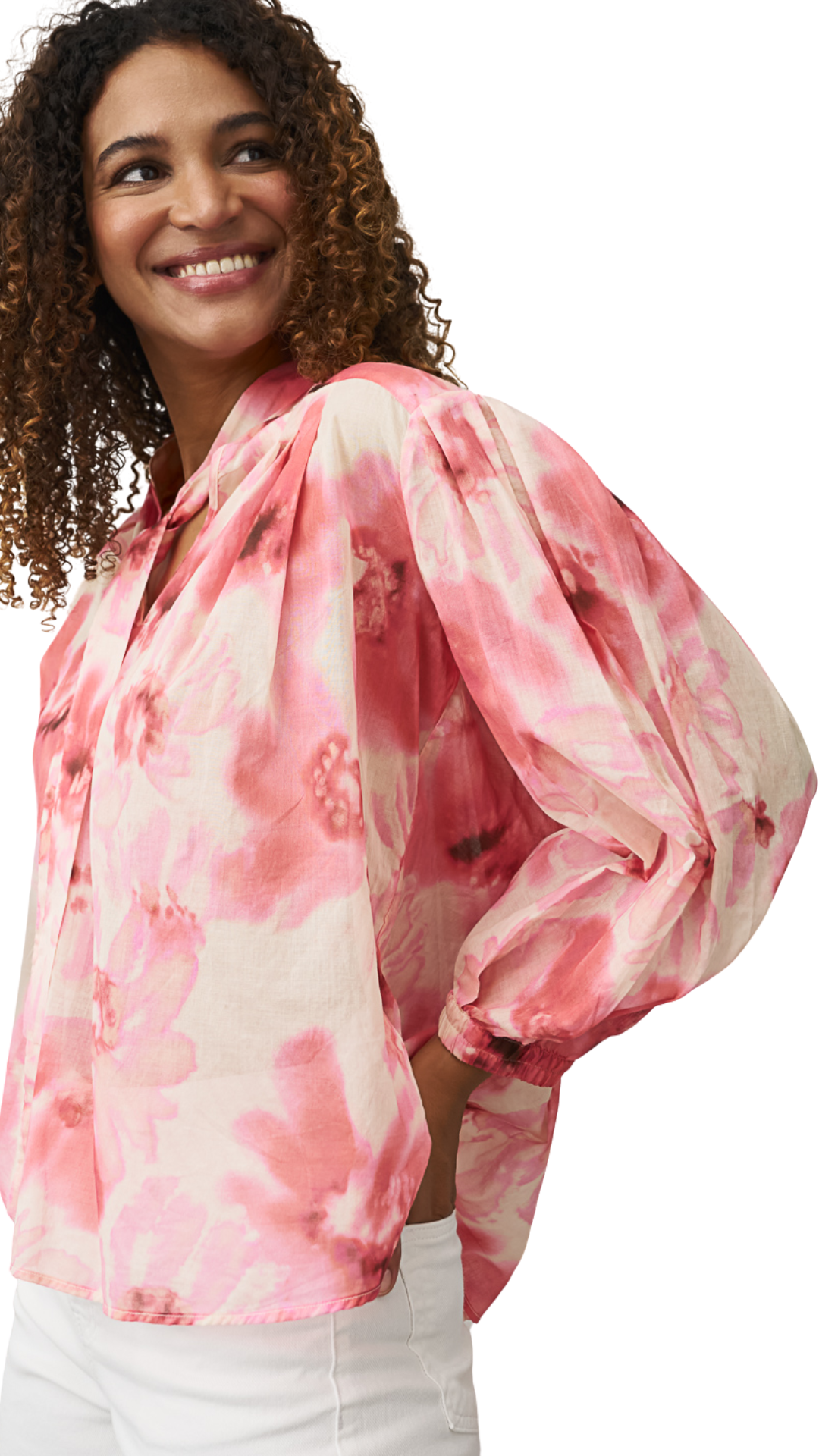 Pink Floral Print Anouk Blouse