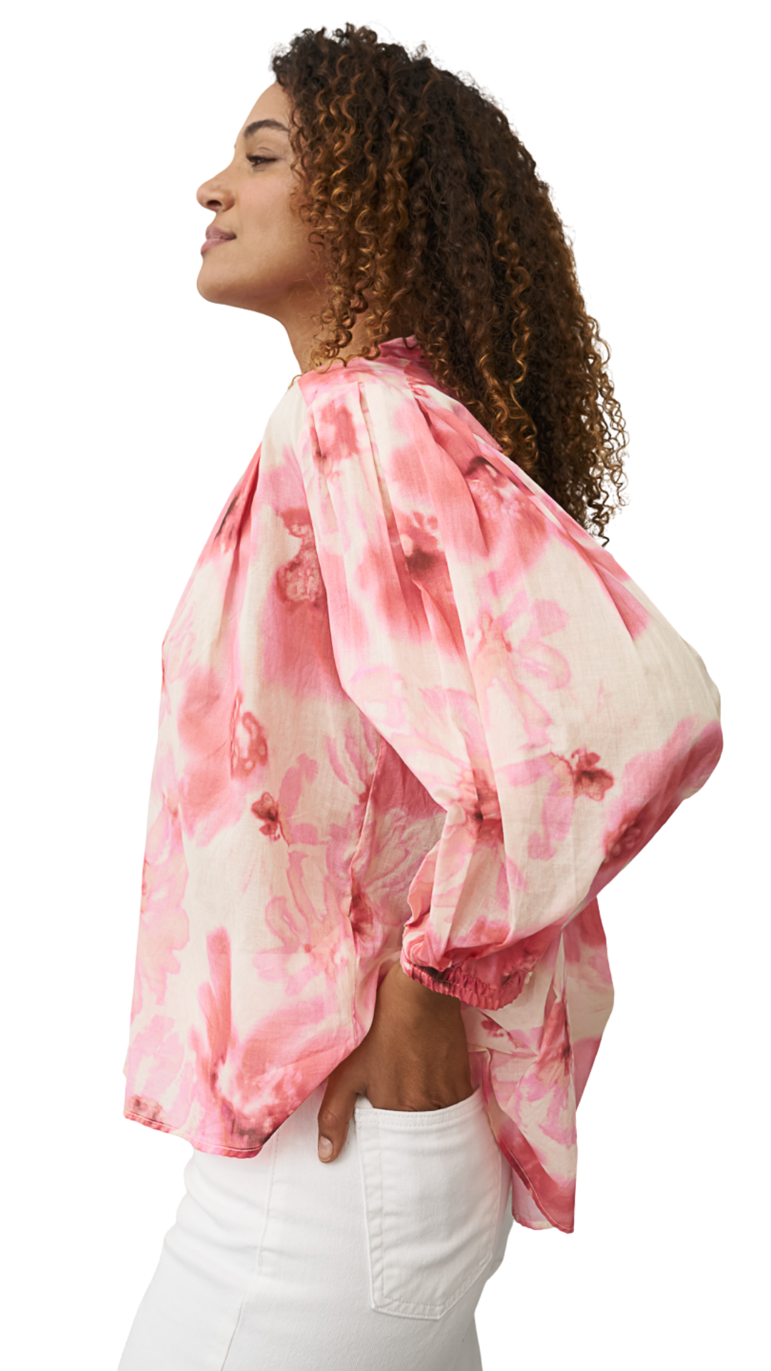 Pink Floral Print Anouk Blouse