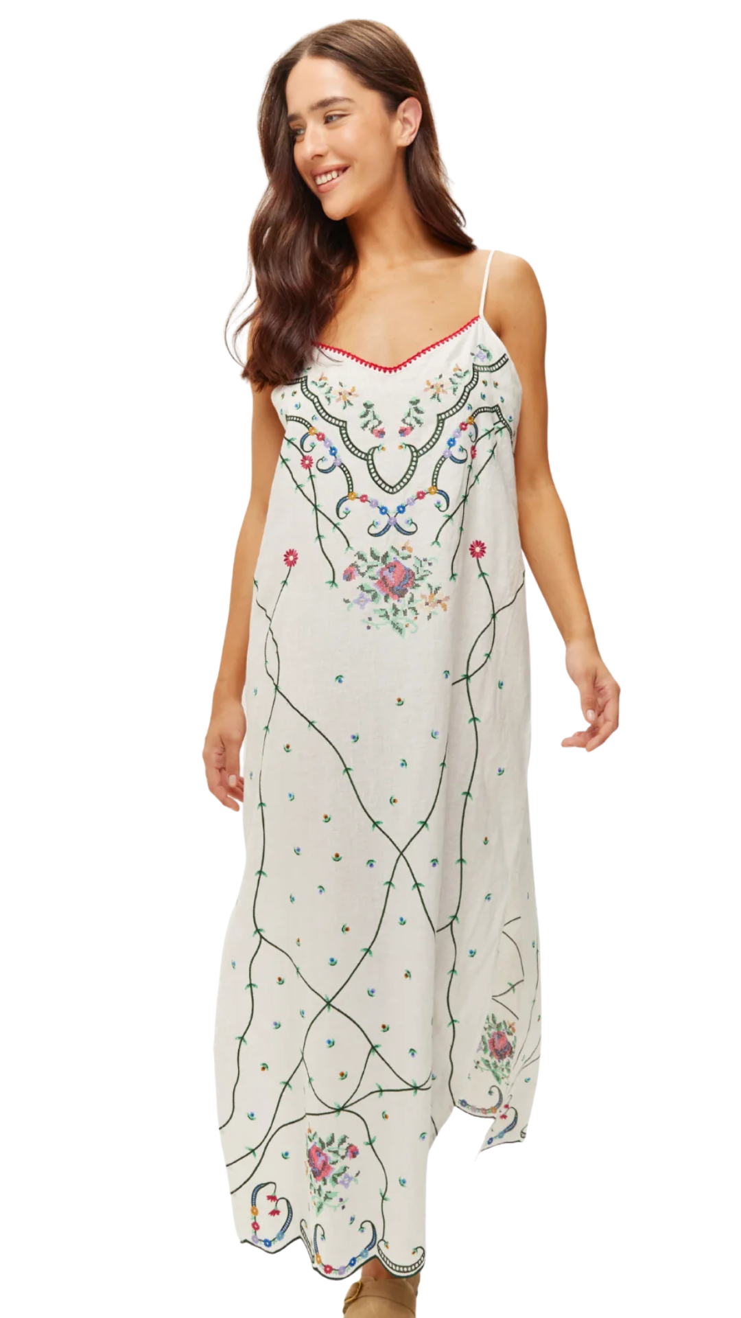 Lauren Embroidered Linen Dress