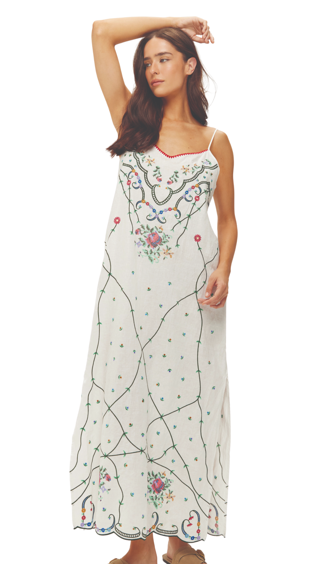 Lauren Embroidered Linen Dress