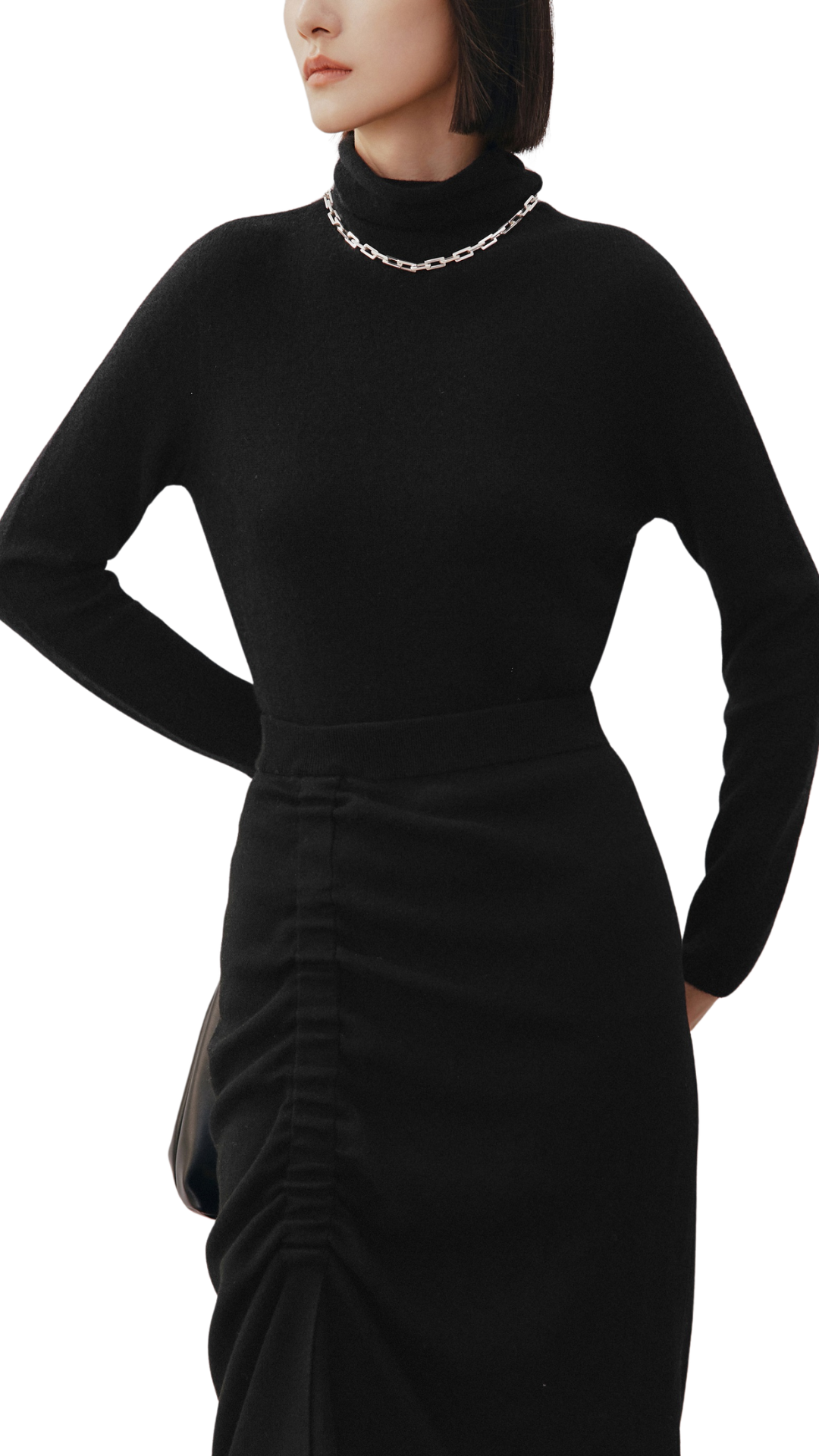 Black Slim Fit Cashmere Sweater